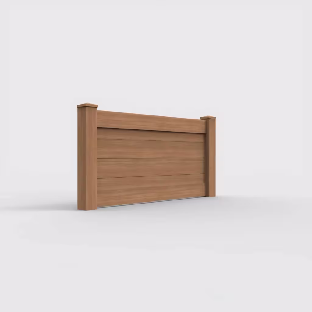 Sierra blend horizontal privacy 3 ft wall topper, right-side view