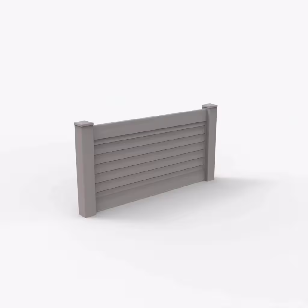Slate gray horizontal privacy 3 ft wall topper, main view