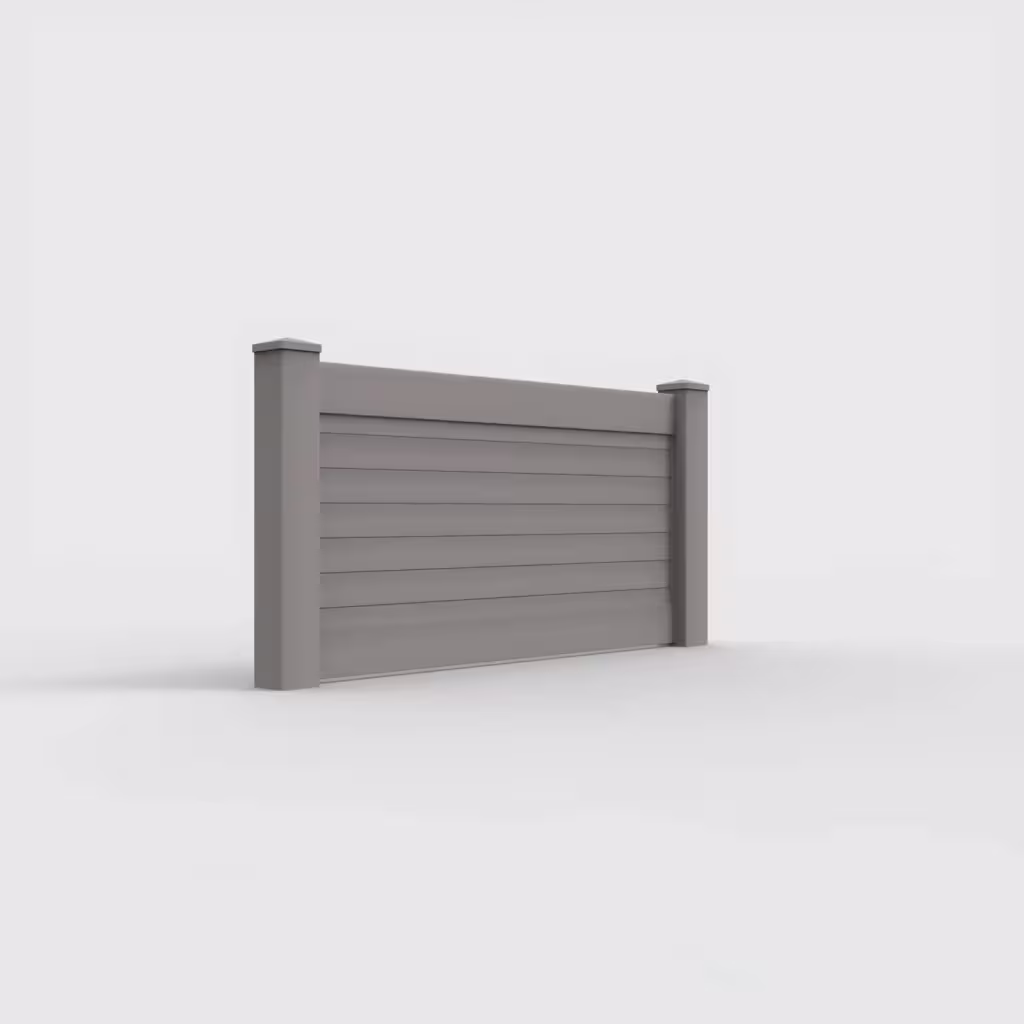 Slate gray horizontal privacy 3 ft wall topper, right-side view