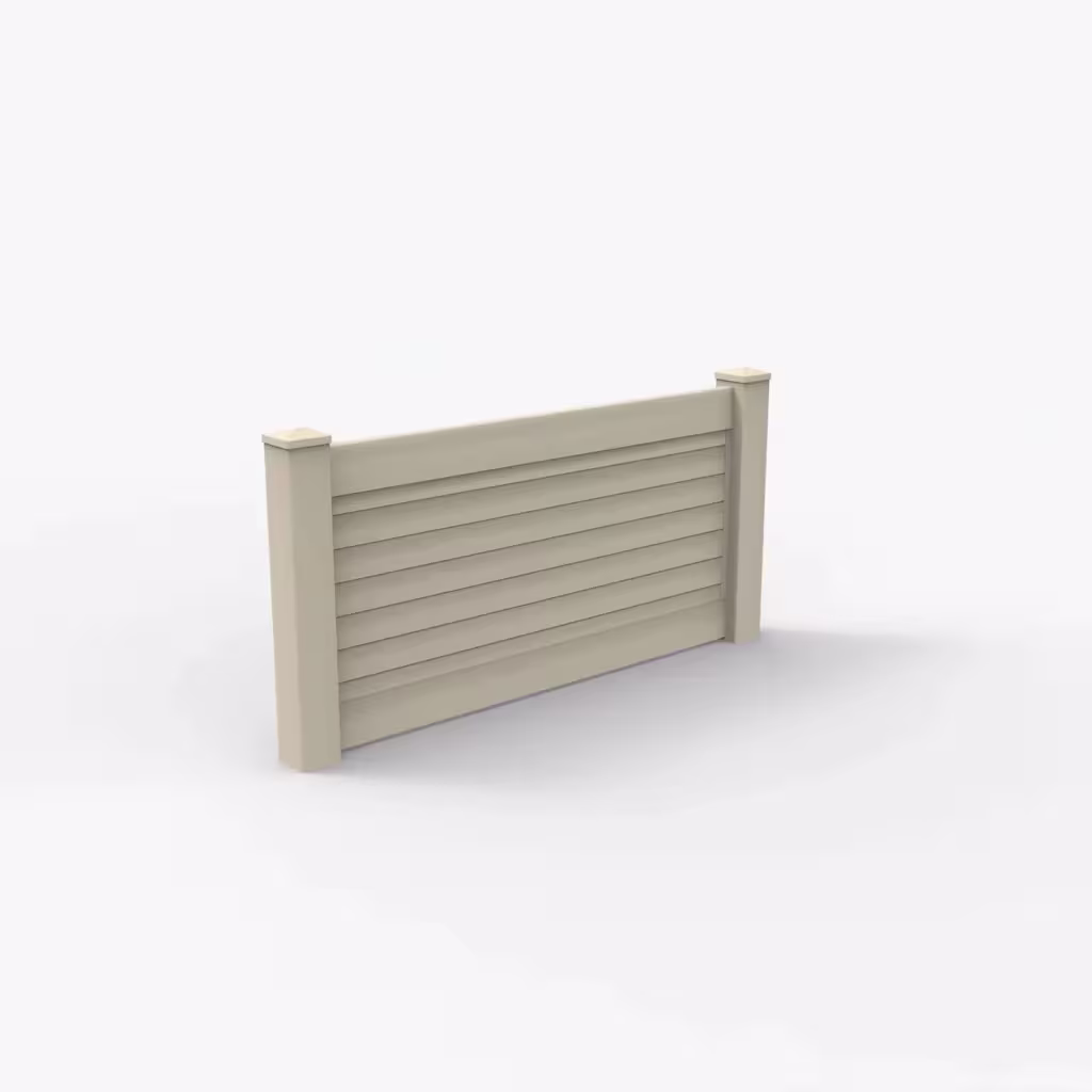 Tan horizontal privacy 3 ft wall topper, main view