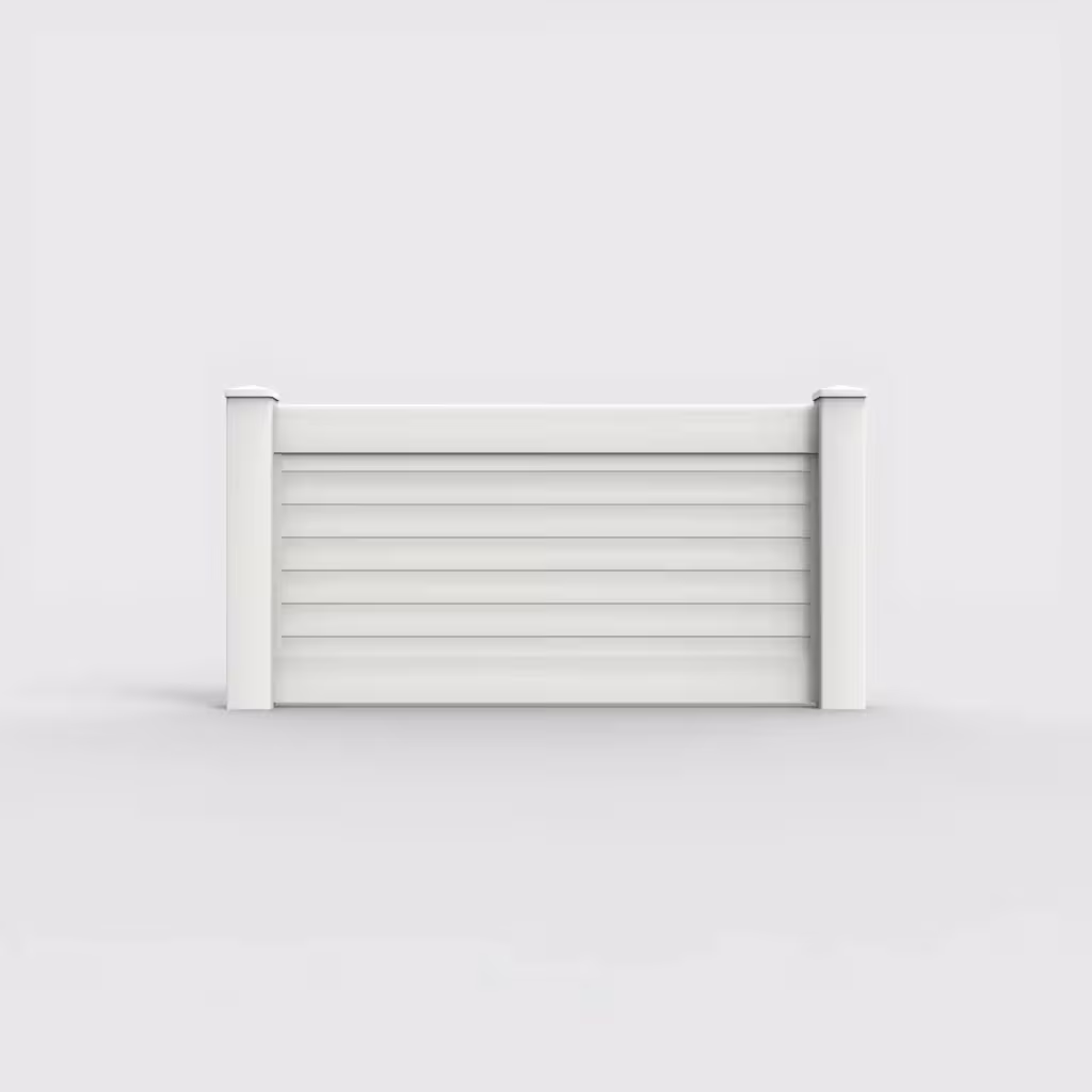 White horizontal privacy 3 ft wall topper, front view