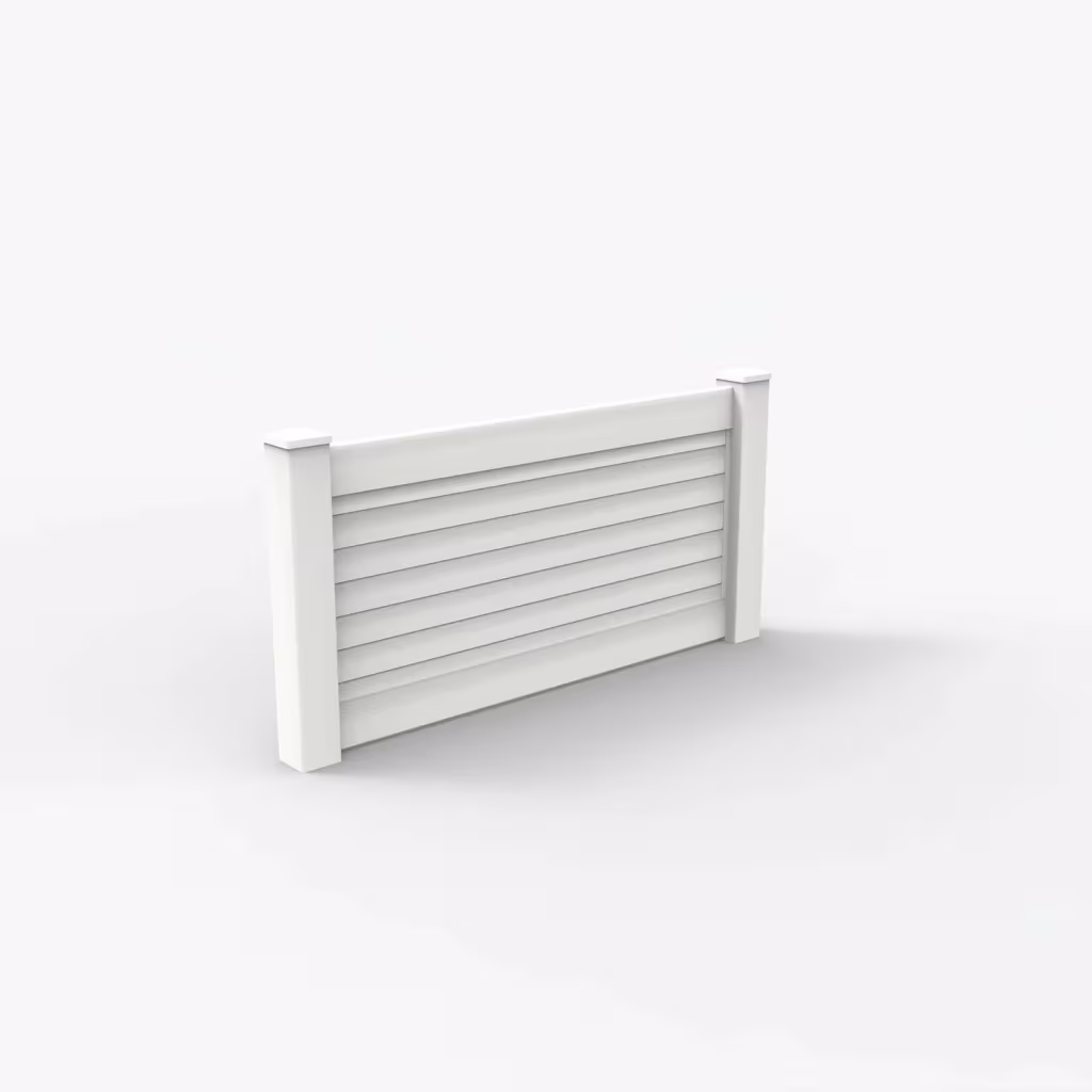 White horizontal privacy 3 ft wall topper, main view