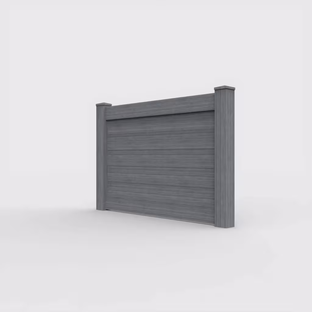 Arctic blend horizontal privacy 4 ft fence, left-side view