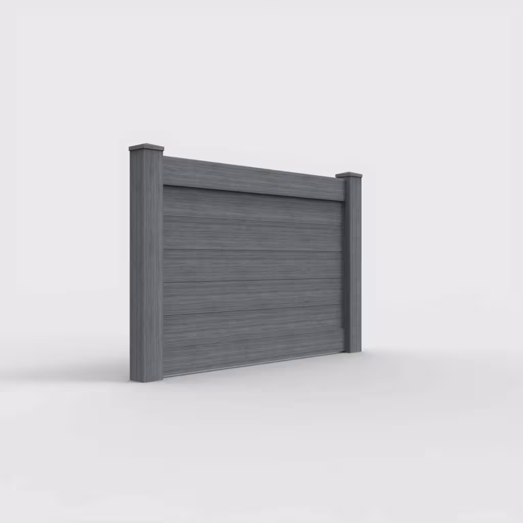 Arctic blend horizontal privacy 4 ft fence, right-side view