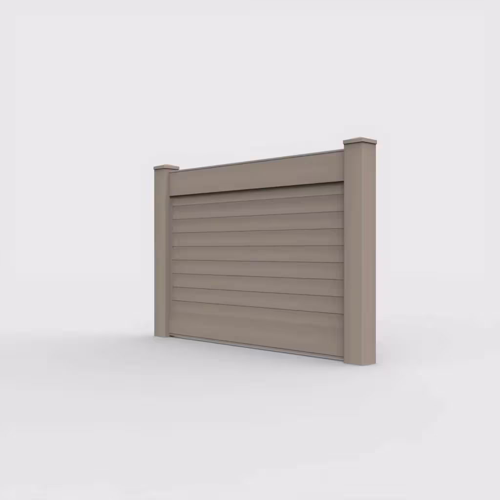 Clay horizontal privacy 4 ft fence, left-side view