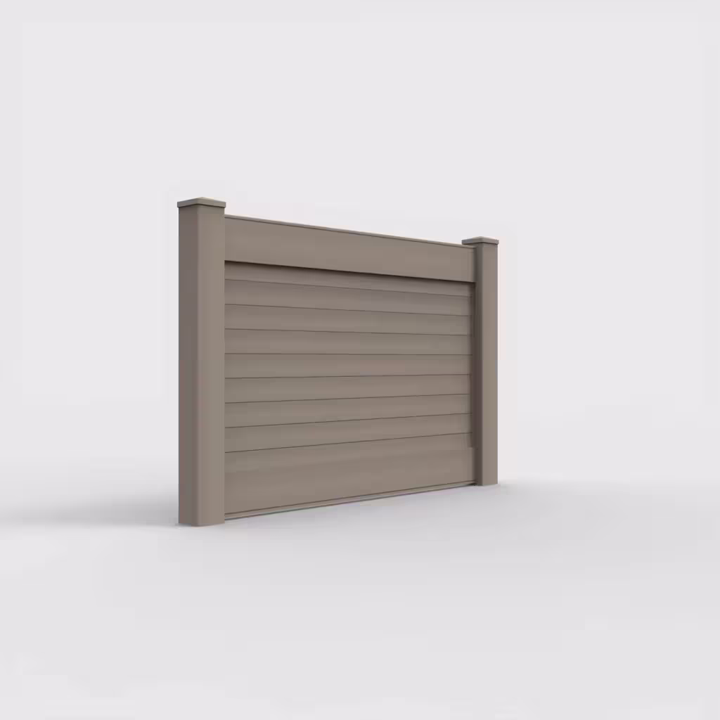 Clay horizontal privacy 4 ft fence, right-side view