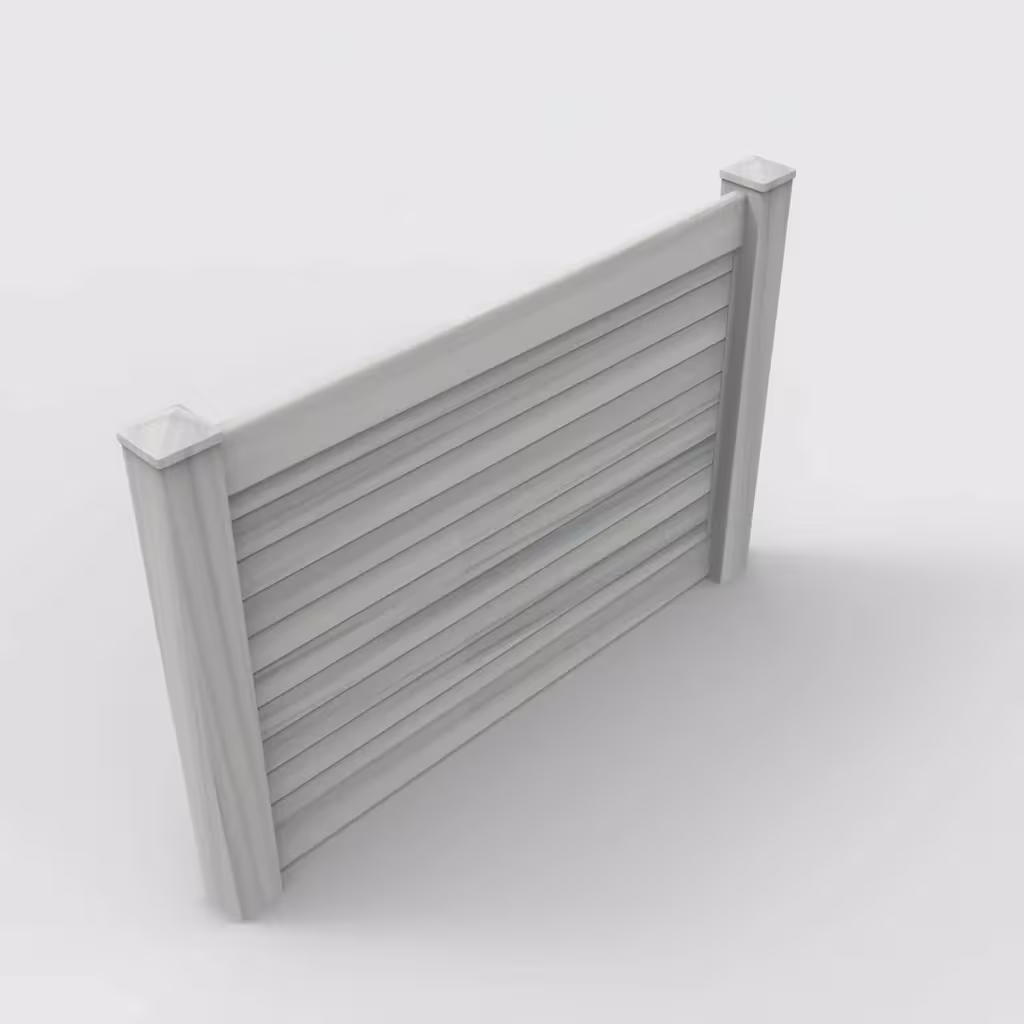 Coastal cedar horizontal privacy 4 ft fence, isometric view