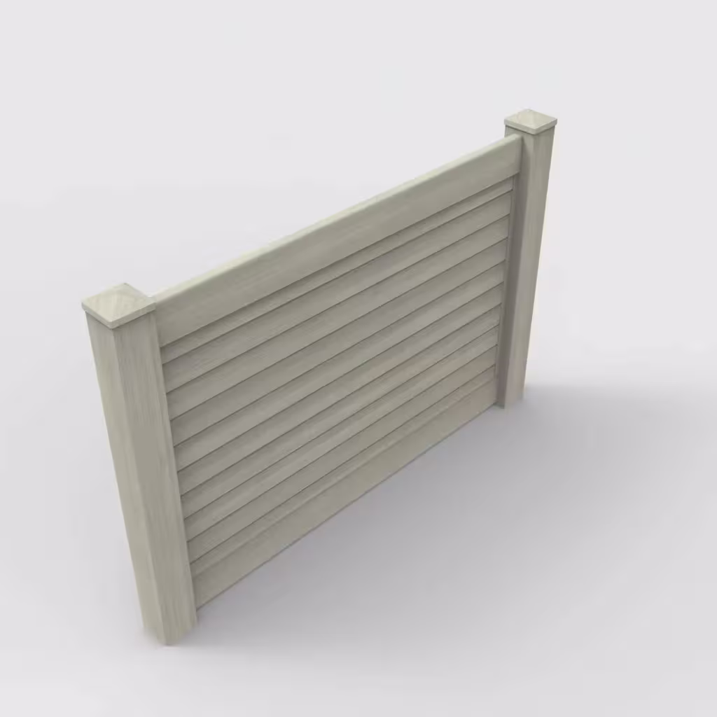 Mesquite horizontal privacy 4 ft fence, isometric view