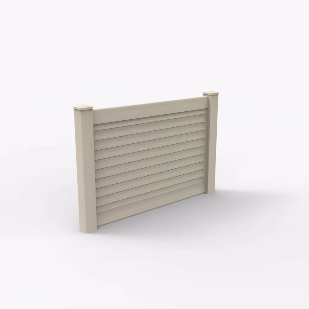 Tan horizontal privacy 4 ft fence, main view