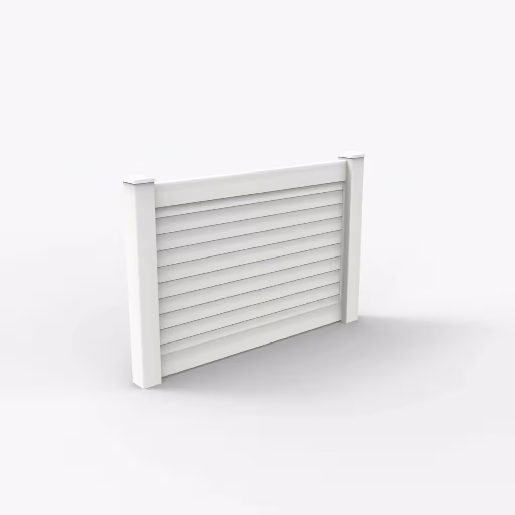 White horizontal privacy 4 ft fence, main view
