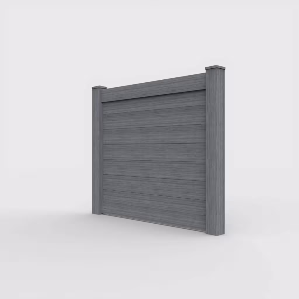 Arctic blend horizontal privacy 5 ft fence, left-side view