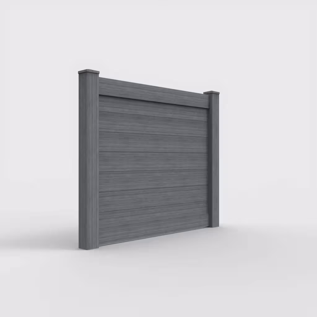 Arctic blend horizontal privacy 5 ft fence, right-side view