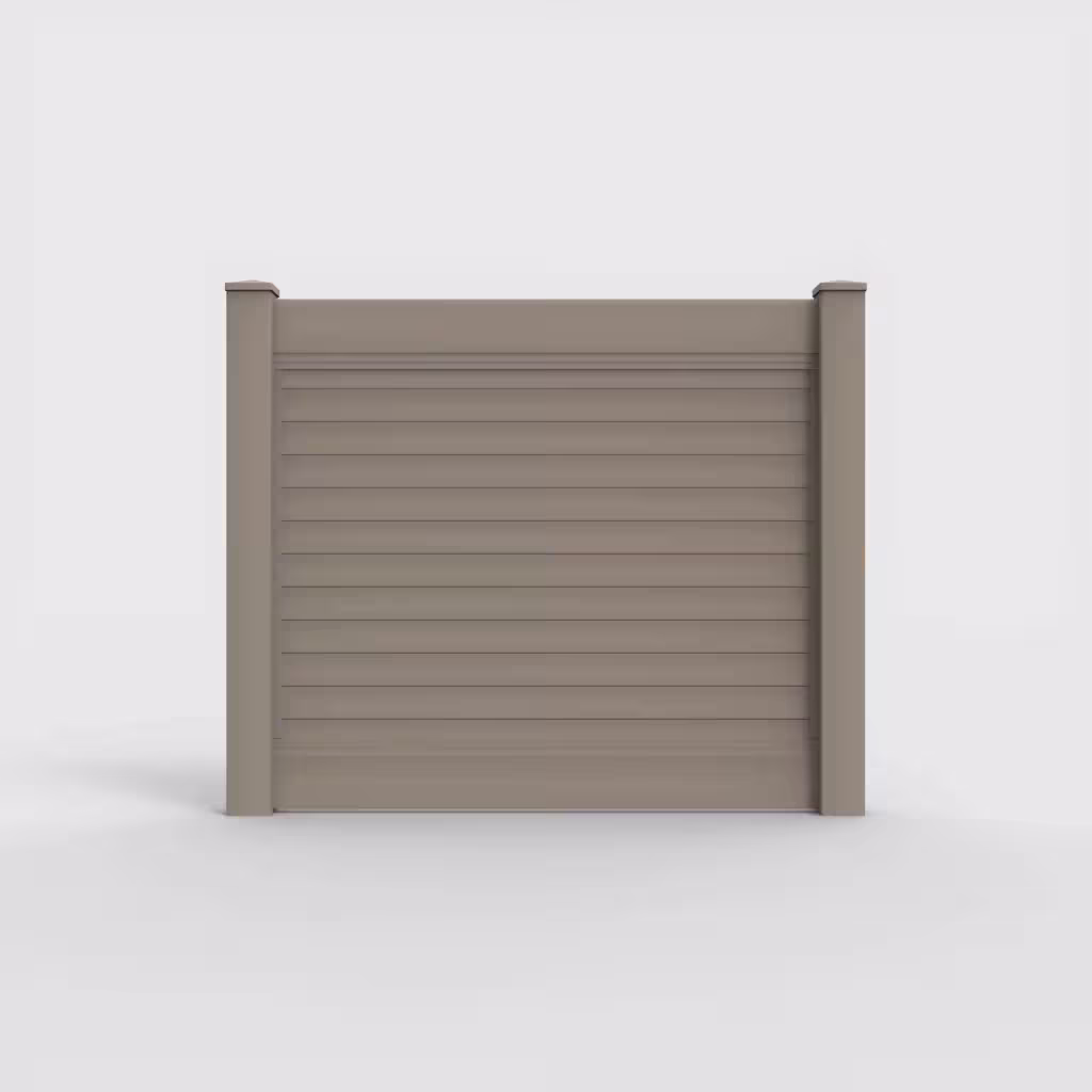 Clay horizontal privacy 5 ft fence, front view