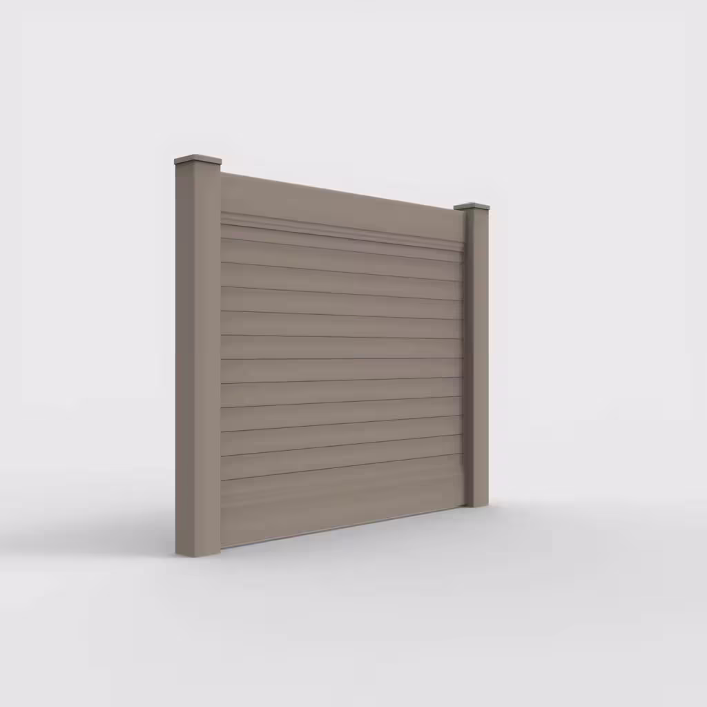 Clay horizontal privacy 5 ft fence, right-side view