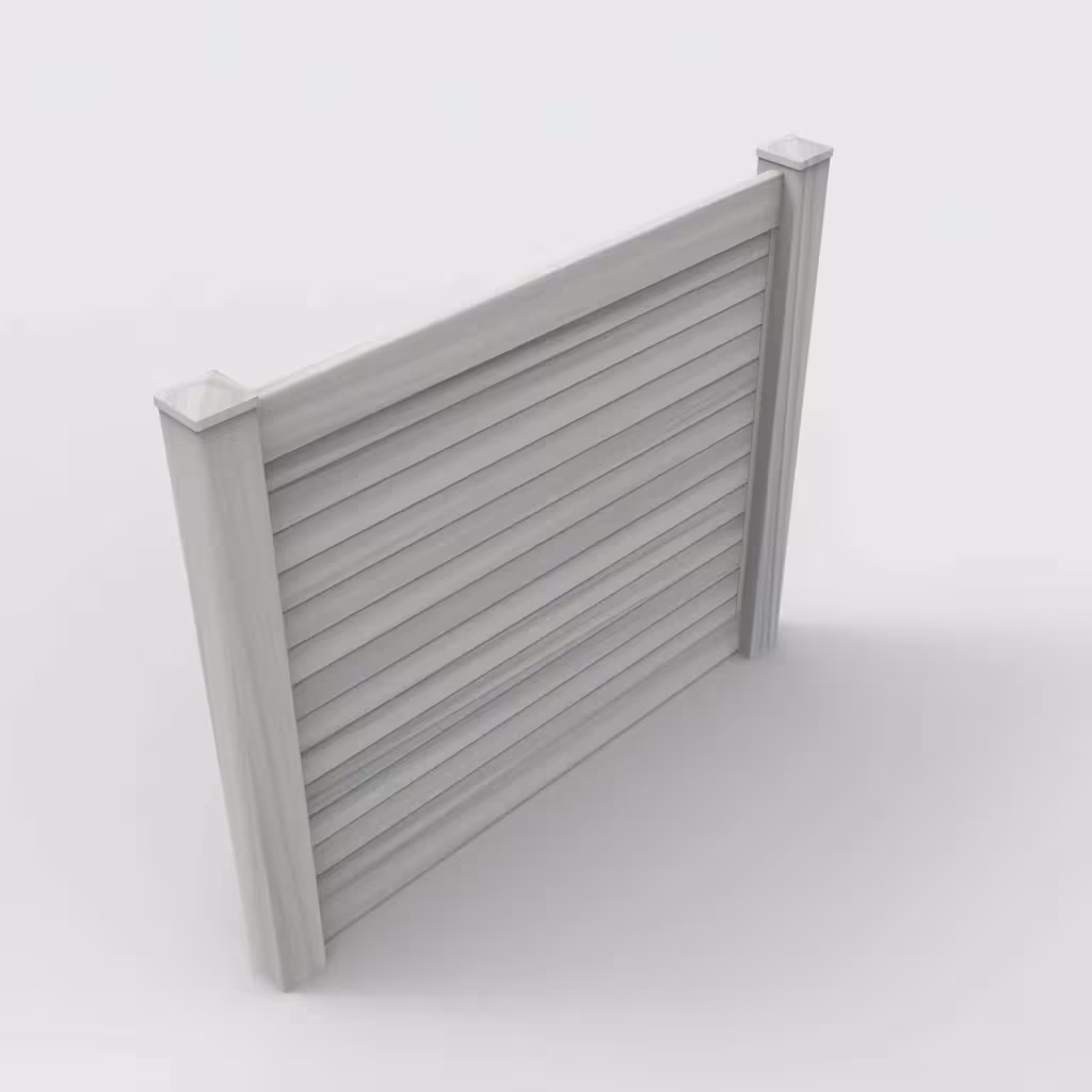 Coastal cedar horizontal privacy 5 ft fence, isometric view
