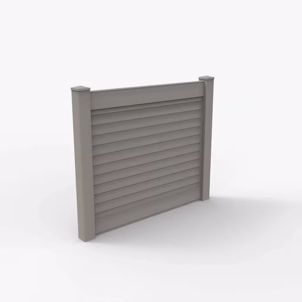 Gray horizontal privacy 5 ft fence, main view