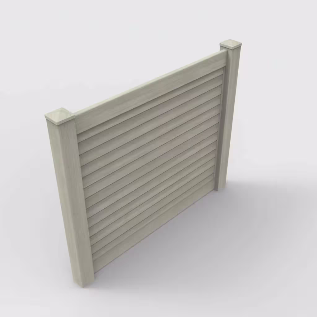 Mesquite horizontal privacy 5 ft fence, isometric view