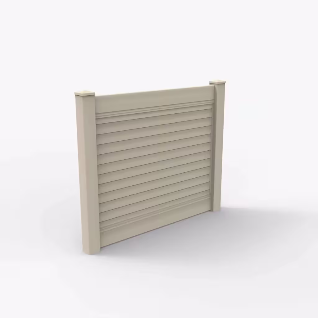 Tan horizontal privacy 5 ft fence, main view