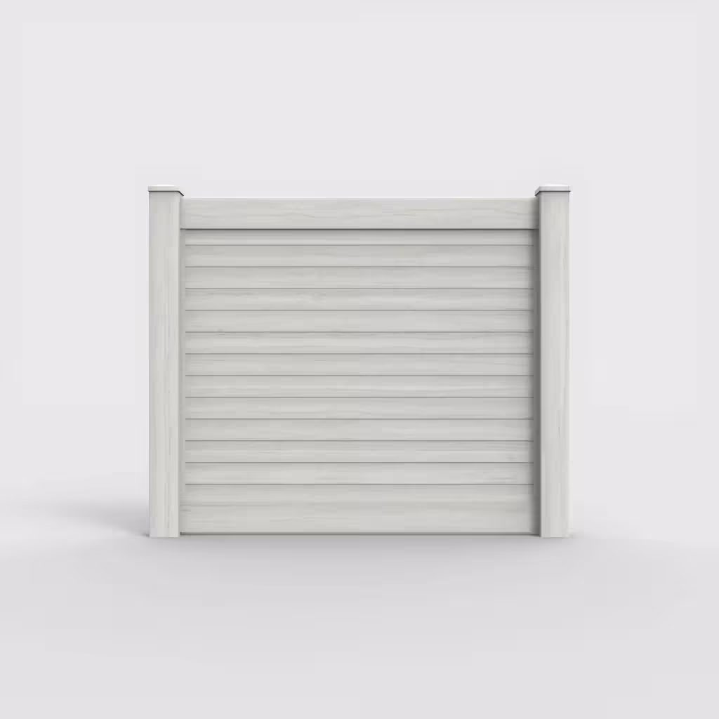 W. aspen horizontal privacy 5 ft fence, front view