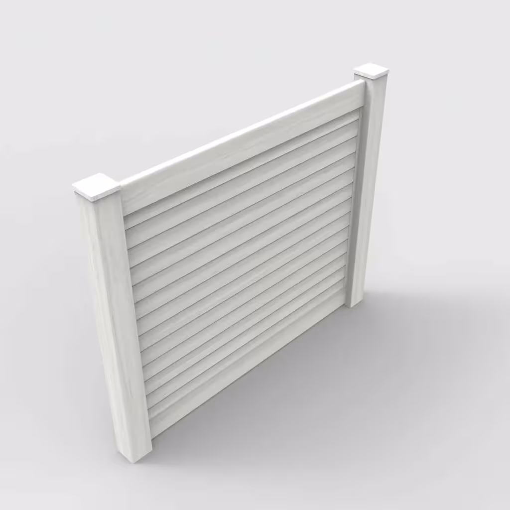W. aspen horizontal privacy 5 ft fence, isometric view
