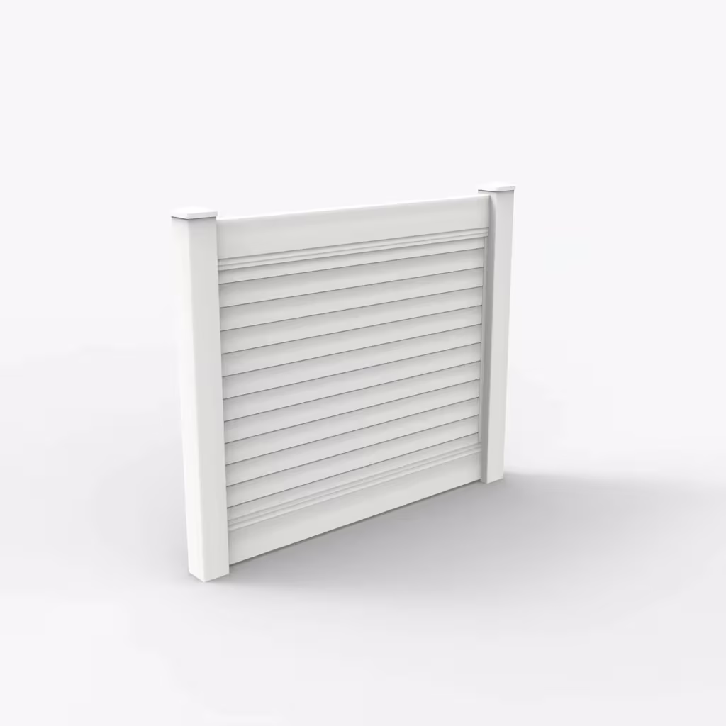 White horizontal privacy 5 ft fence, main view
