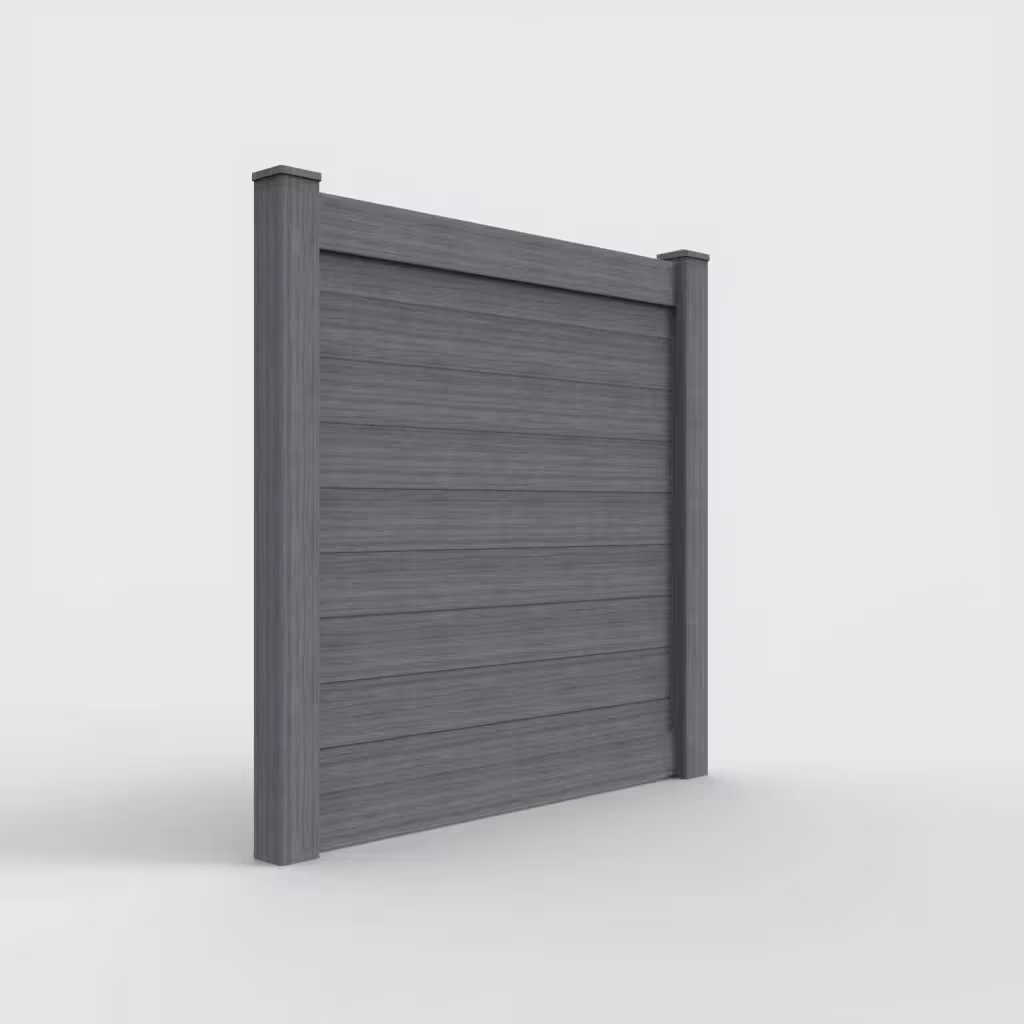 Arctic blend horizontal privacy 6 ft fence, right-side view