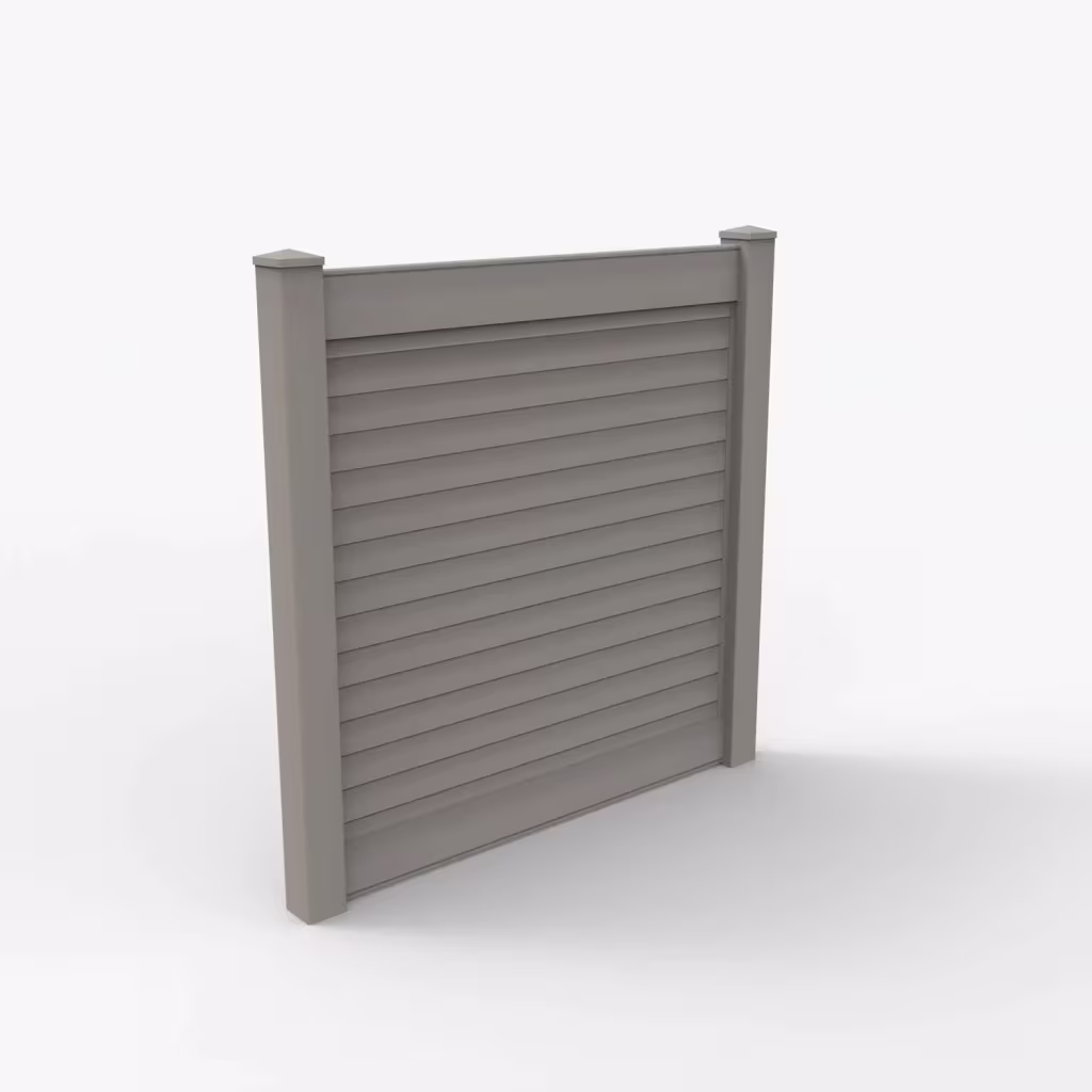 Gray horizontal privacy 6 ft fence, main view