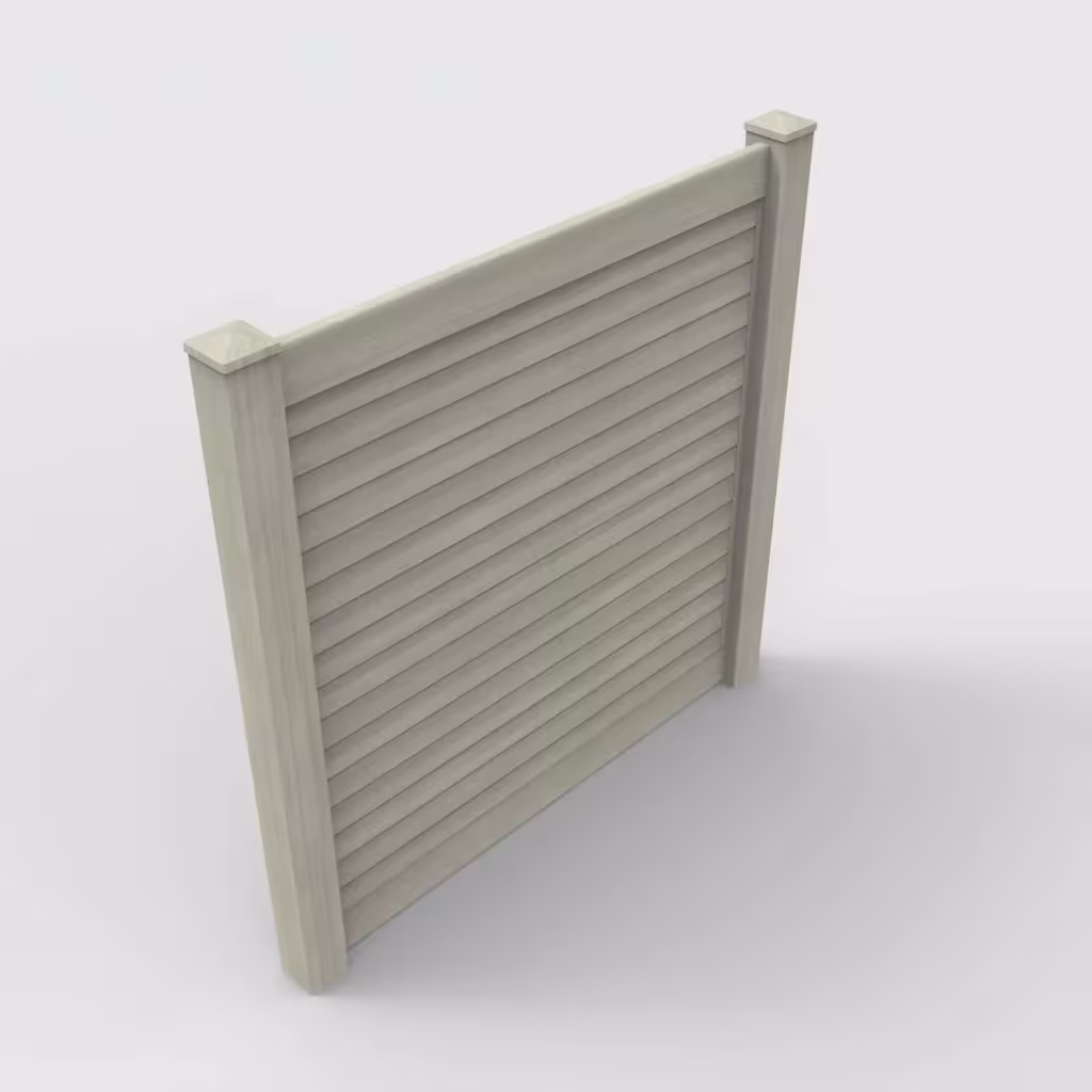 Mesquite horizontal privacy 6 ft fence, isometric view