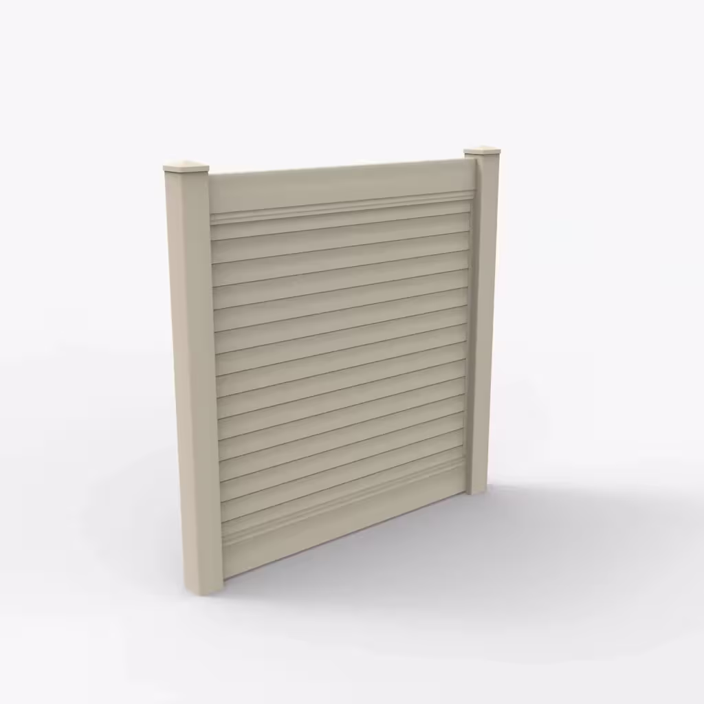Tan horizontal privacy 6 ft fence, main view
