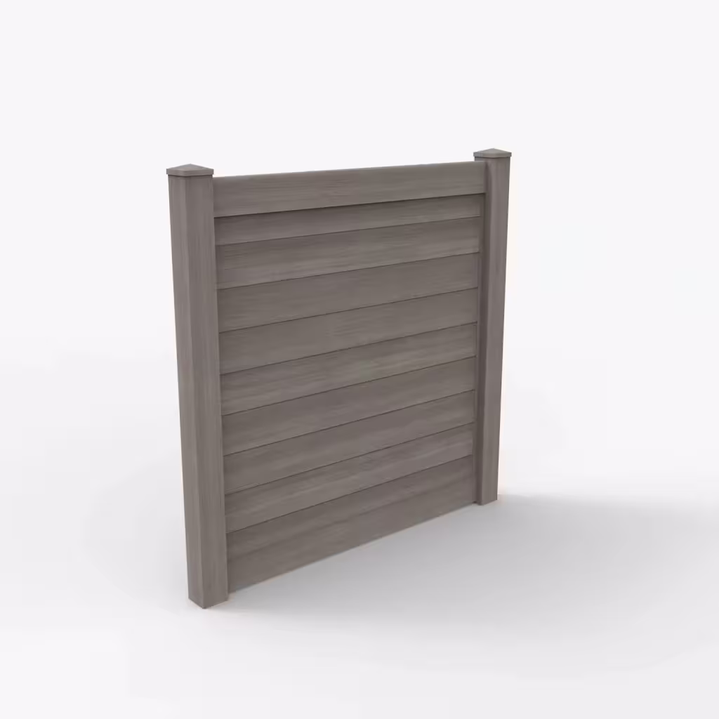 Weathered blend horizontal privacy 6 ft fence, main view