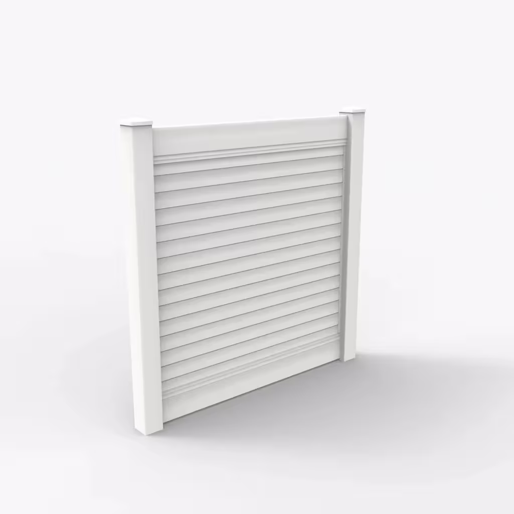 White horizontal privacy 6 ft fence, main view