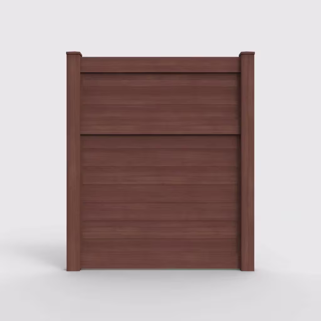 Brazilian blend horizontal privacy 7 ft fence, front view