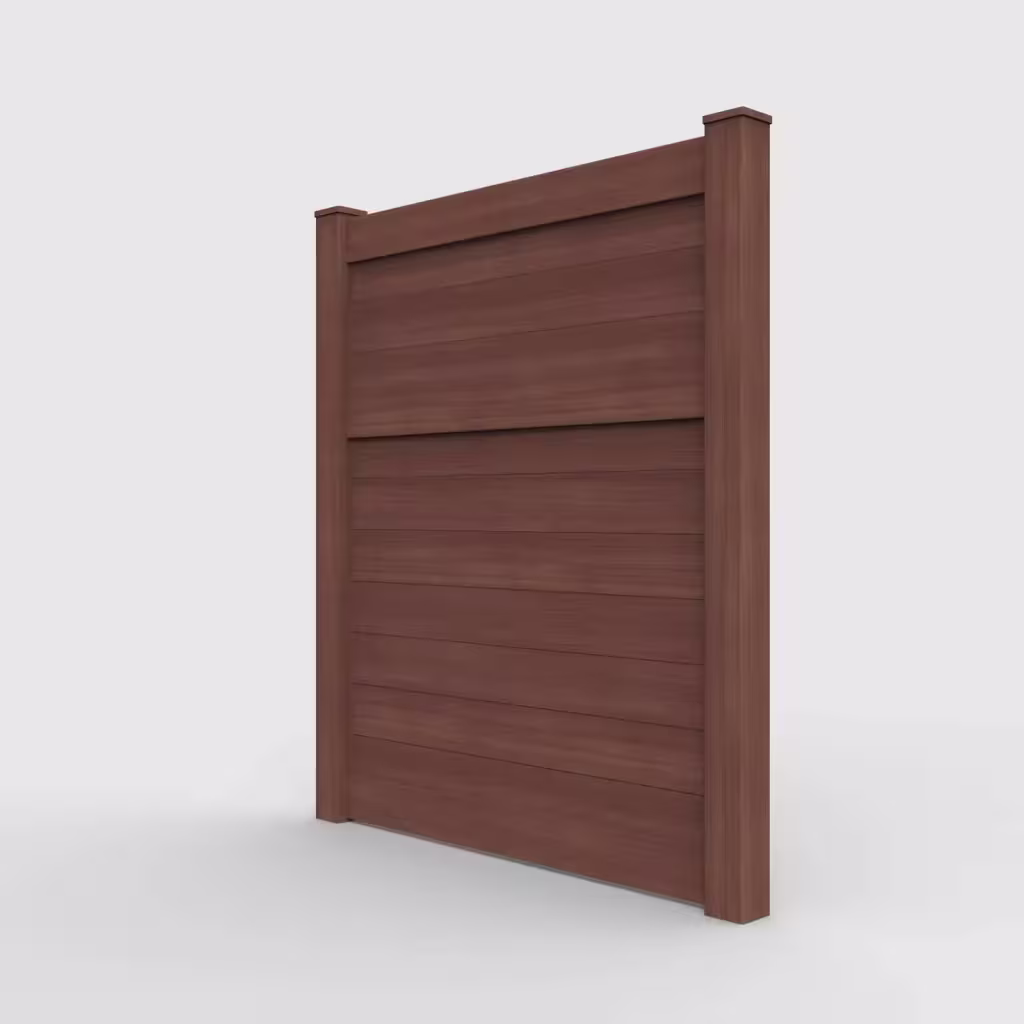 Brazilian blend horizontal privacy 7 ft fence, left-side view