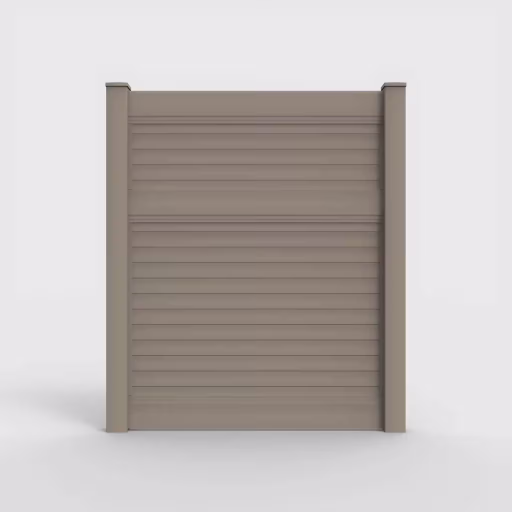 Clay horizontal privacy 7 ft fence, front view