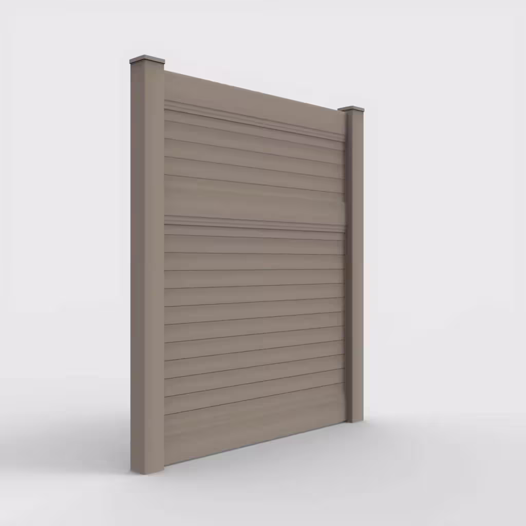Clay horizontal privacy 7 ft fence, right-side view