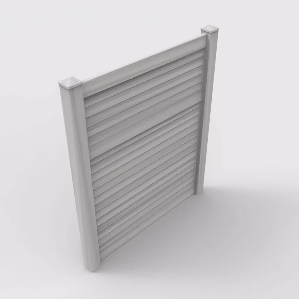 Coastal cedar horizontal privacy 7 ft fence, isometric view
