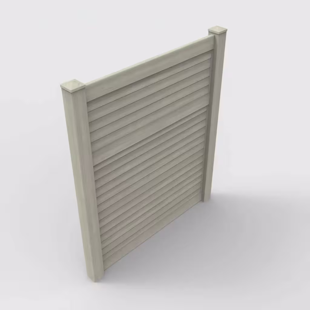 Mesquite horizontal privacy 7 ft fence, isometric view
