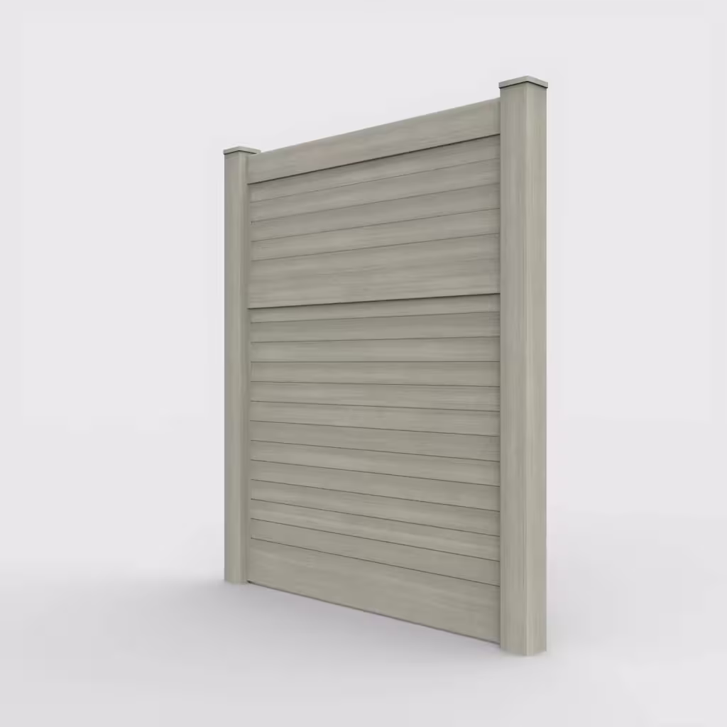Mesquite horizontal privacy 7 ft fence, left-side view