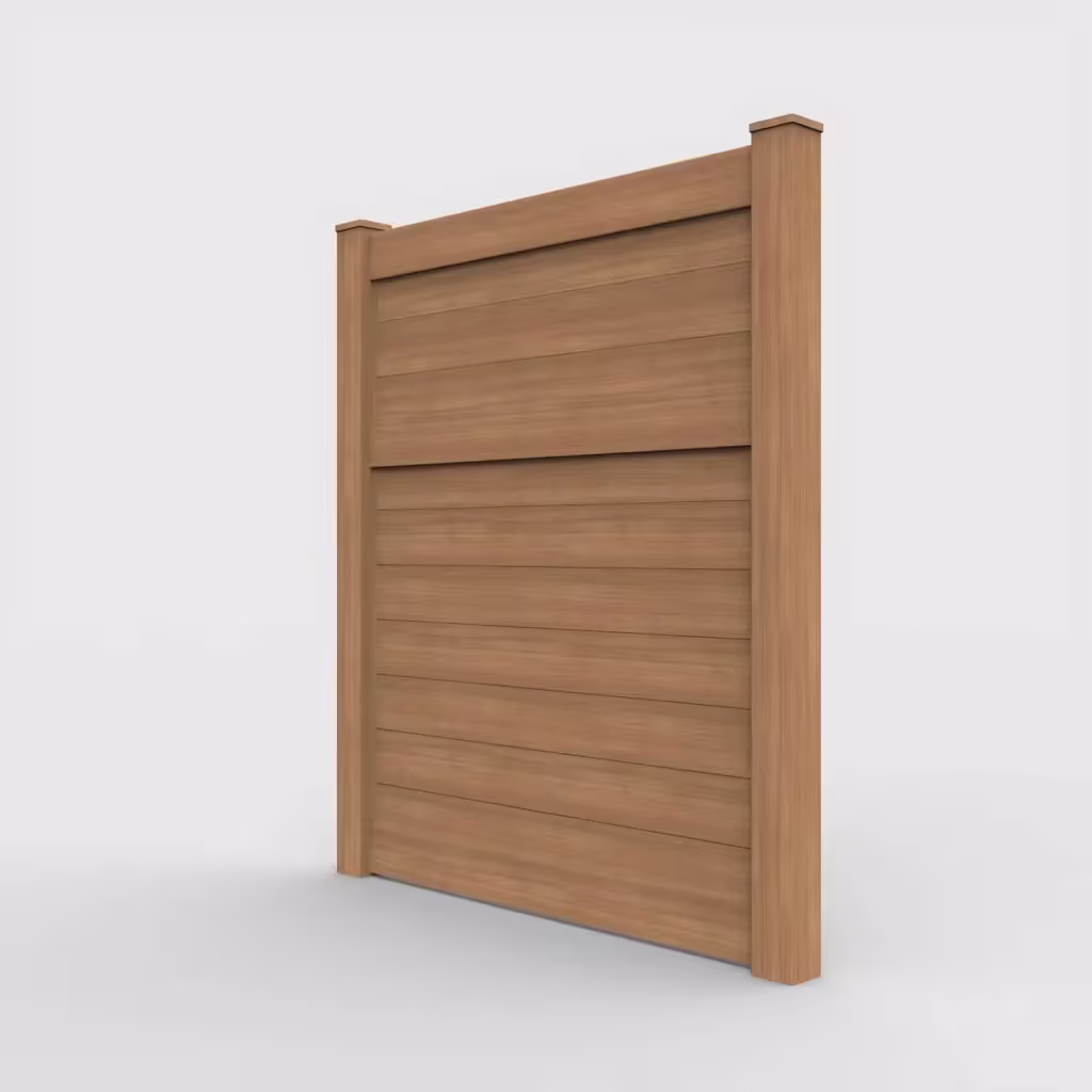 Sierra blend horizontal privacy 7 ft fence, left-side view