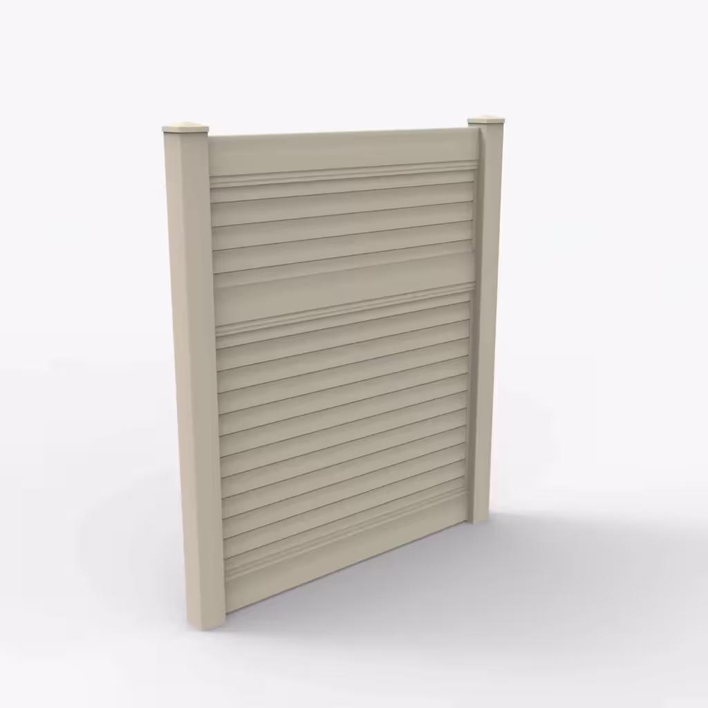 Tan horizontal privacy 7 ft fence, main view