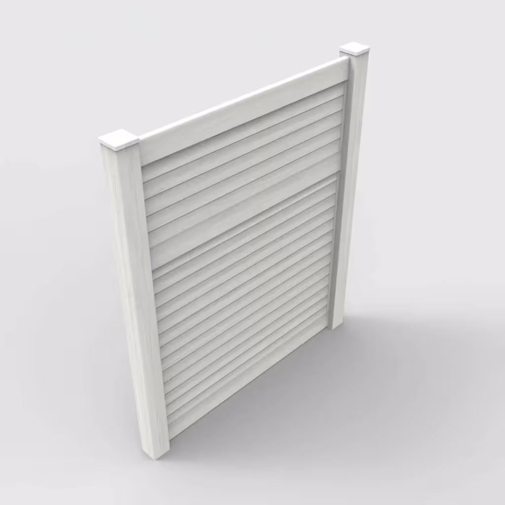 W. aspen horizontal privacy 7 ft fence, isometric view