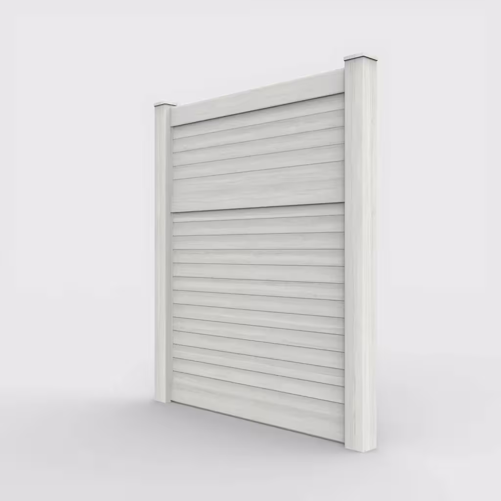 W. aspen horizontal privacy 7 ft fence, left-side view
