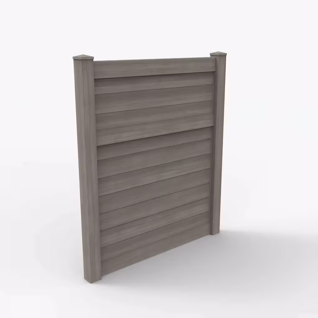 Weathered blend horizontal privacy 7 ft fence, main view