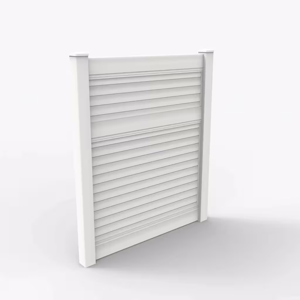 White horizontal privacy 7 ft fence, main view