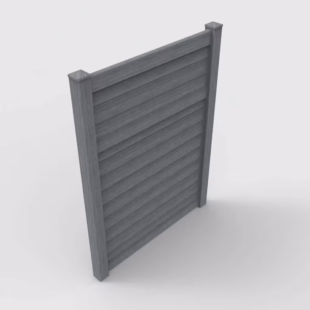 Arctic blend horizontal privacy 8 ft fence, isometric view