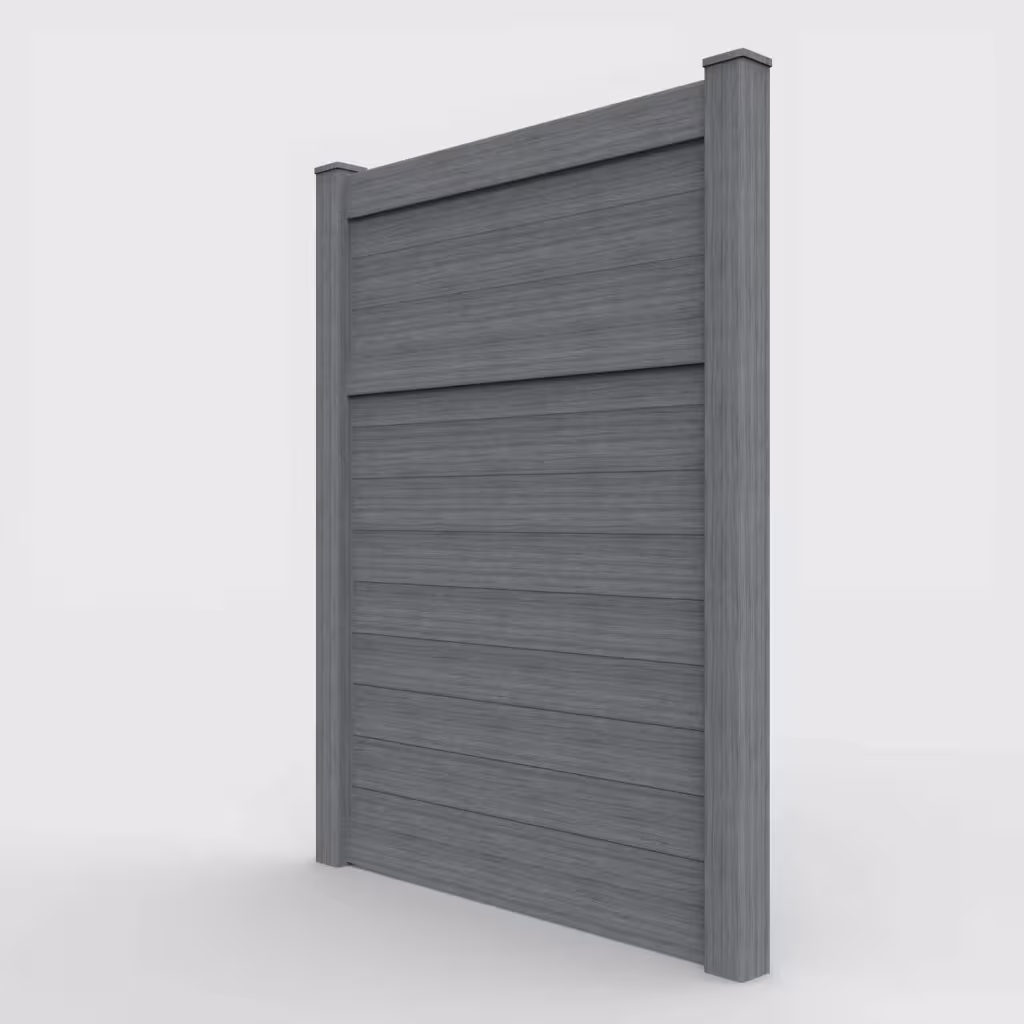Arctic blend horizontal privacy 8 ft fence, left-side view