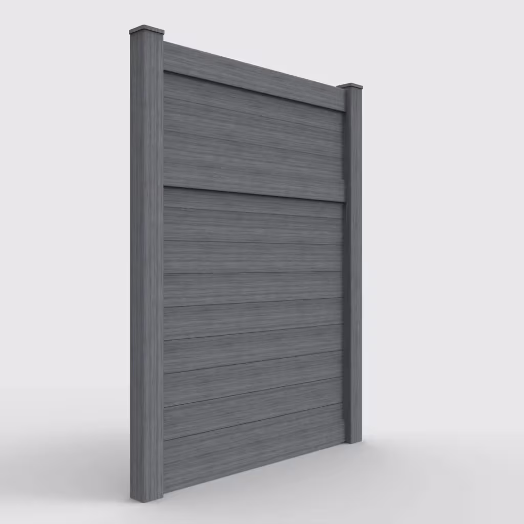 Arctic blend horizontal privacy 8 ft fence, right-side view
