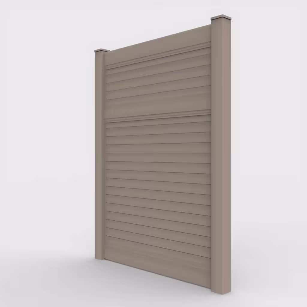 Clay horizontal privacy 8 ft fence, left-side view