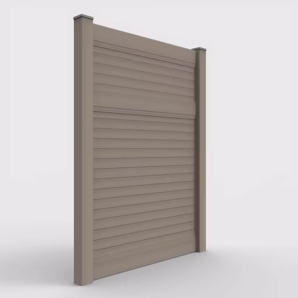 Clay horizontal privacy 8 ft fence, right-side view
