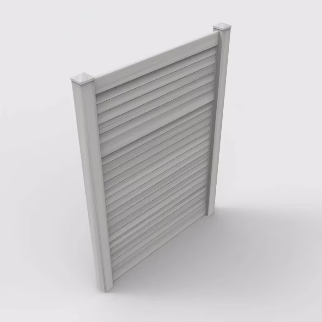 Coastal cedar horizontal privacy 8 ft fence, isometric view